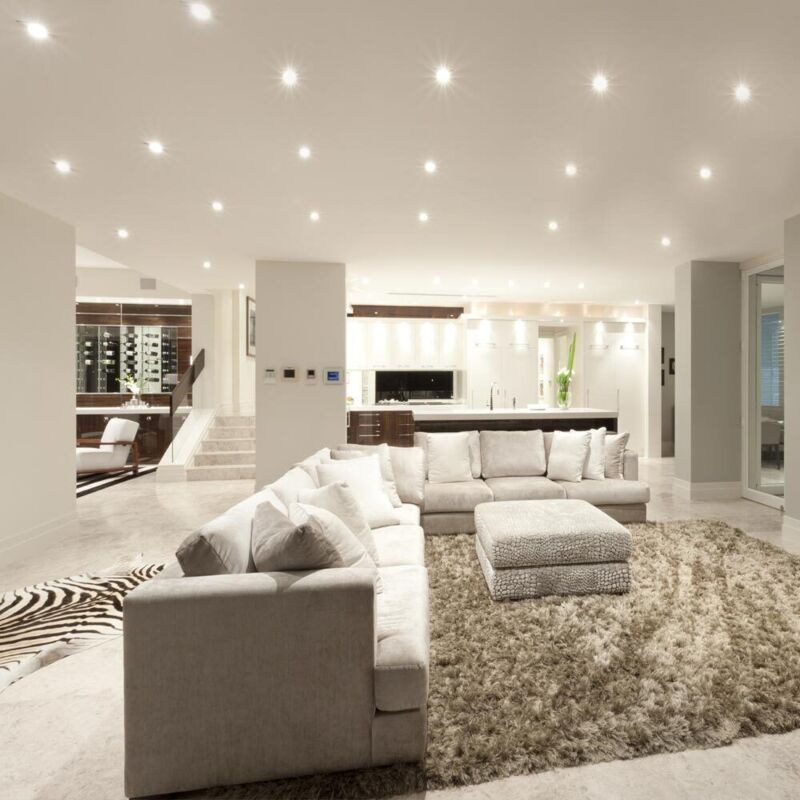 foto del prodotto etc shop lampada da incasso a soffitto per soggiorno, orientabile, metallo nichel opaco, 1x led 5w 400lm 3000k, lxl 8,5x8,5cm, set da 24