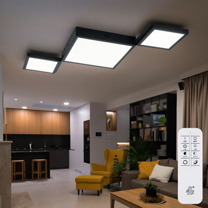 foto del prodotto etc shop lampada da soffitto a led, luce di design, luce per soggiorno, sala da pranzo, telecomando dimmerabile cct, funzione memoria luce