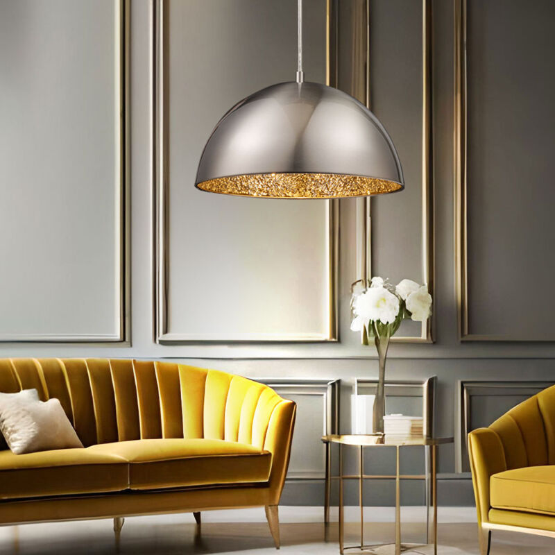 foto del prodotto etc shop lampada da soffitto a sospensione a mosaico in argento con illuminazione a sospensione