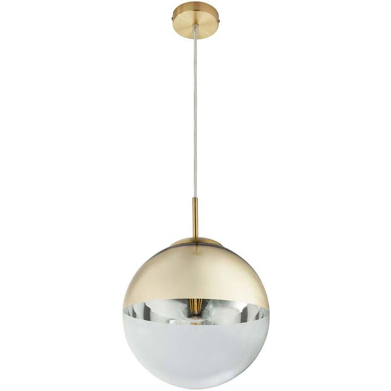 foto del prodotto etc shop lampada da soffitto a sospensione per dormire camera degli ospiti lampada a pendolo con sfera di vetro dorata in un set che include
