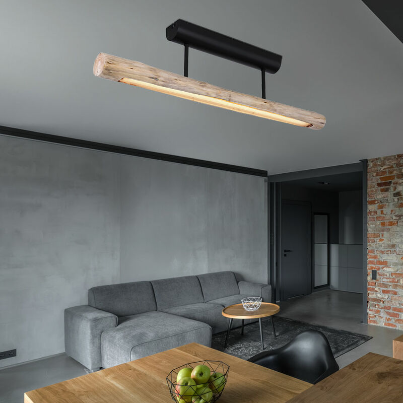 foto del prodotto etc shop lampada da soffitto in legno lampade da soffitto lampada da soffitto a sospensione travi in legno, retr , marrone metallo naturale nero,