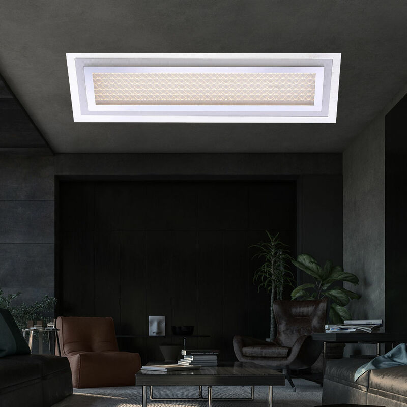 foto del prodotto etc shop lampada da soffitto lampada da camera da letto a led moderna plafoniera da soggiorno, paralume in vetro acrilico, alluminio cromato, led