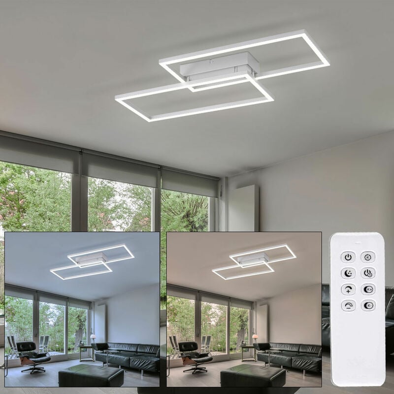 foto del prodotto etc shop lampada da soffitto lampada da soffitto lampada design camera da letto telecomando luce notturna dimmerabile controllo cct, metallo bianco