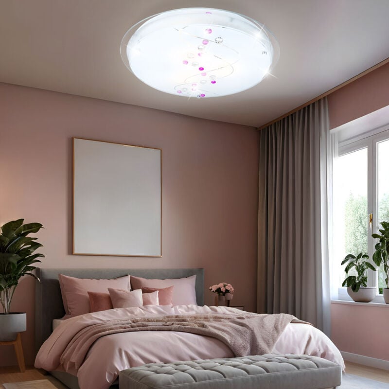 foto del prodotto etc shop lampada da soffitto lampada da soffitto lampada rotonda in vetro cromato lampada luce