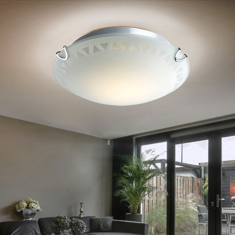 foto del prodotto etc shop lampada da soffitto lampada in vetro lampada da soffitto modello lampada circolare soggiorno, modello triangolare metallo cromato vetro,