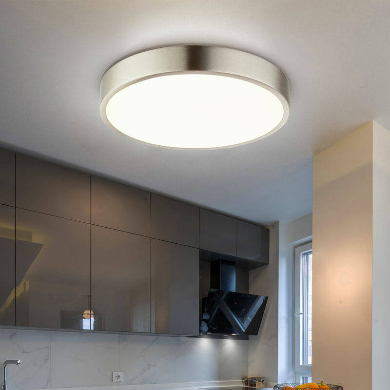 foto del prodotto etc shop lampada da soffitto plafoniera lampada da soggiorno lampada da soggiorno lampada da corridoio, dimmerabile, nichel opale, 1x led 28w