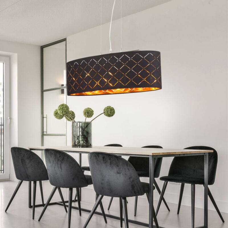 foto del prodotto etc shop lampada da soggiorno a sospensione a soffitto per soggiorno lampada a sospensione tavolo da pranzo, 3 perforazioni luminose, metallo