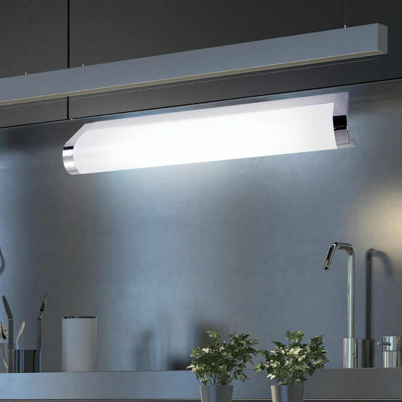foto del prodotto etc shop lampada da sottopensile a led lampada da cucina cromata lampada da mobile lampada da sottopensile argento, metallo, t5 8w 440lm bianco