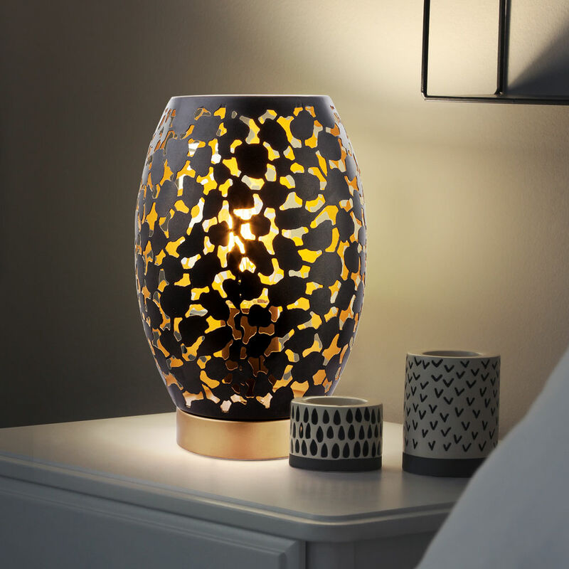 foto del prodotto etc shop lampada da tavolo da scrittura notturna decoro oro nero fustellato lampada da lettura di design