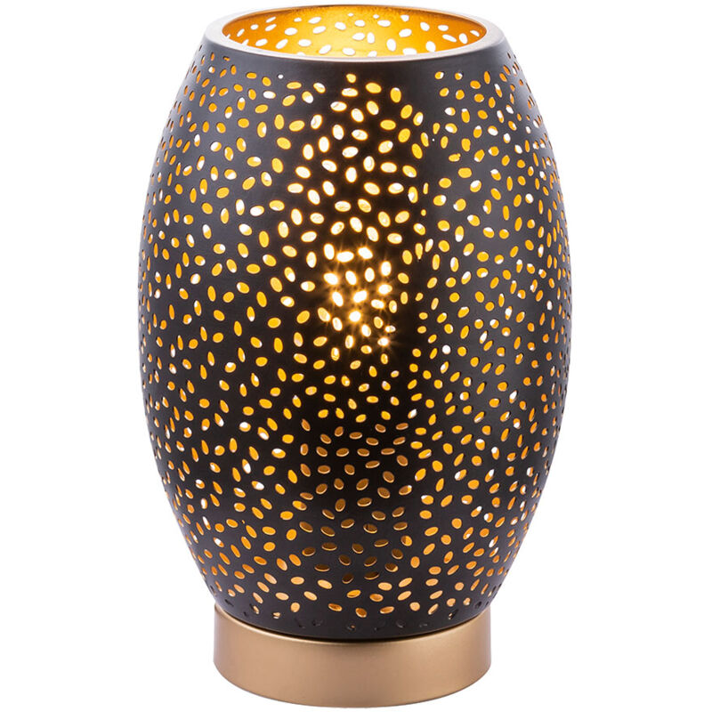 foto del prodotto etc shop lampada da tavolo design soggiorno lavoro arredamento fustella lampada oro nero
