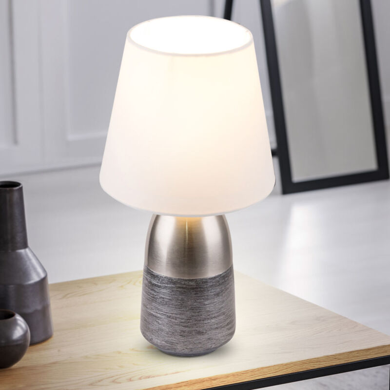 foto del prodotto etc shop lampada da tavolo in tessuto illuminazione soggiorno lampada da lettura touch in un set che include lampadine a led