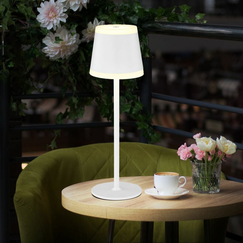 foto del prodotto etc shop lampada da tavolo lampada da tavolo per esterni led bianco touch dimmer batteria ricaricabile lampada da giardino dimmerabile usb, metallo