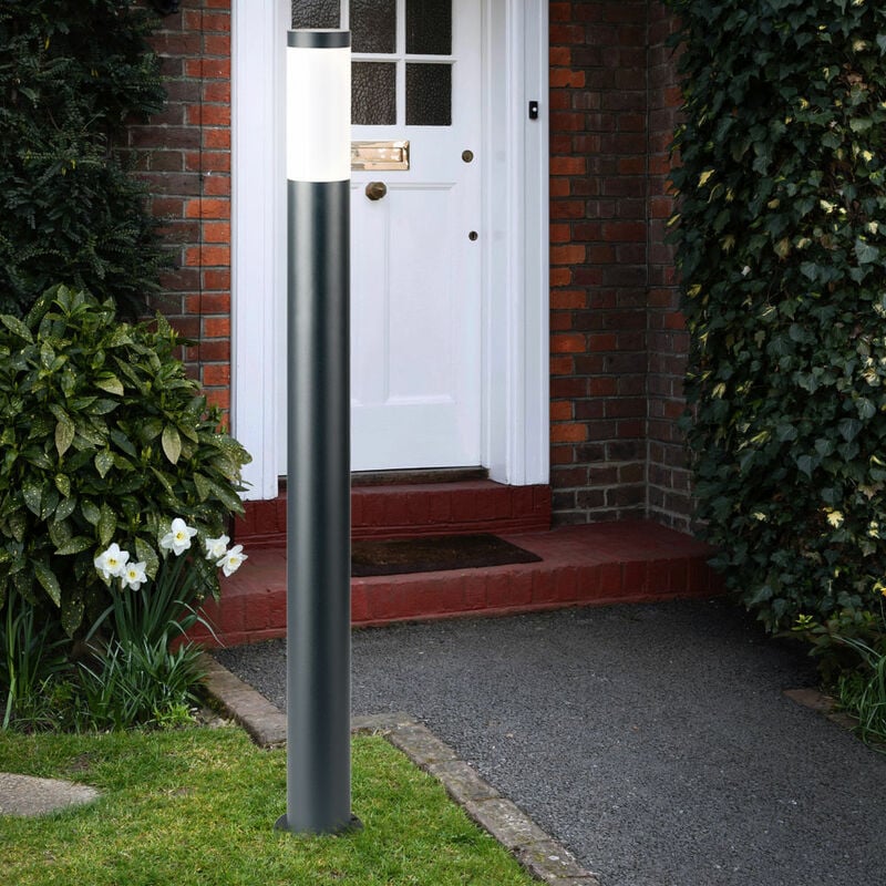 foto del prodotto etc shop luce di percorso lampada da giardino da esterno a led da terra con picchetto, acciaio inox antracite, 11w 1055lm 3000k, pxh 7,6x110 cm