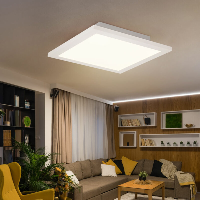 foto del prodotto etc shop pannello a soffitto lampada a soffitto a led a lamelle a superficie piatta, bianco alluminio, 18w 1440lm bianco caldo, l 30 cm, soggiorno