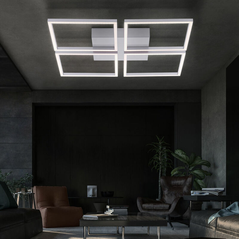 foto del prodotto etc shop plafoniera a led per soggiorno, plafoniera dimmerabile con interruttore della luce, lampada per camera da letto, color acciaio, 31w 1900lm