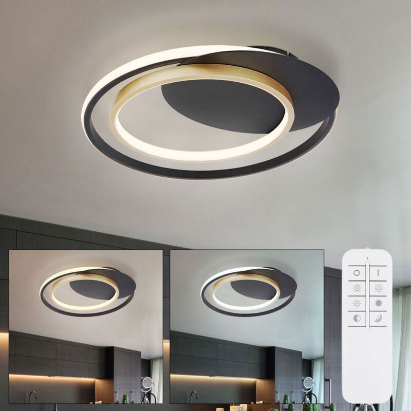 foto del prodotto etc shop plafoniera dimmerabile soggiorno funzione memoria luce notturna telecomando moderno design lampada soffitto metallo, circuito cct, 1x led