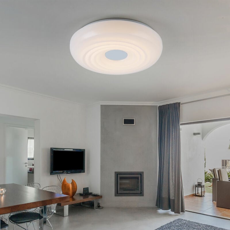 foto del prodotto etc shop plafoniera lampada da soffitto led rotonda bianca per sala da pranzo in bianco, metallo acrilico, 1x led 15w 1040lm 3000k bianco caldo,