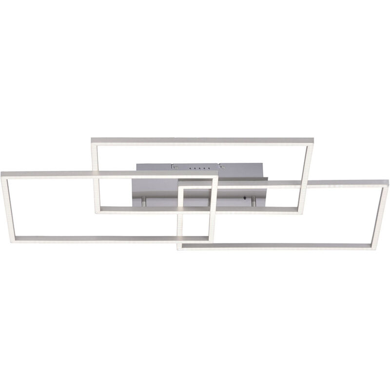 foto del prodotto etc shop plafoniera led dimmerabile luce diurna telecomando plafoniera dimmer, cct, color acciaio, 39w 2500lm 2700 5000k, lxpxh 82x50x7,8 cm