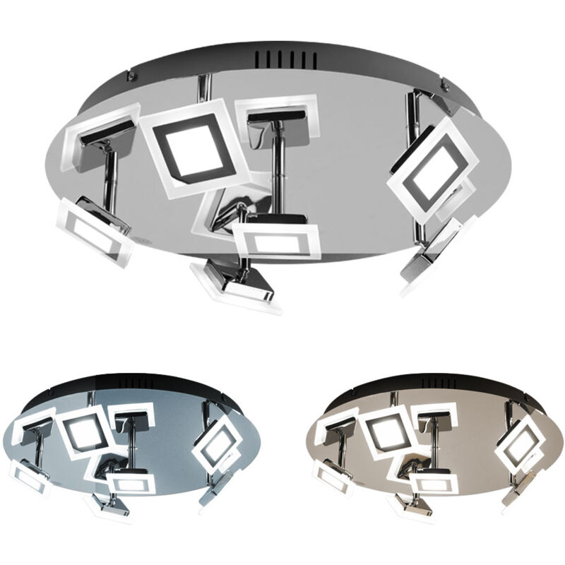 foto del prodotto etc shop plafoniera led plafoniera, telecomando, spot mobili luce notturna dimmerabile, vetro plastica metallo cromato, pxh 45x10 cm, wofi