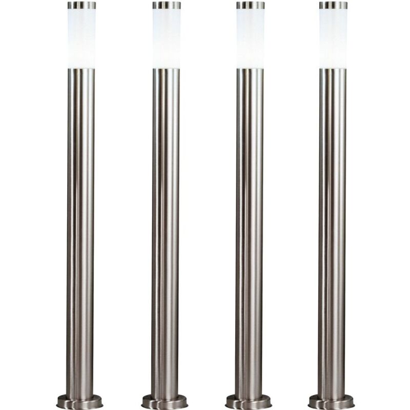 foto del prodotto etc shop set di 4 lampade da terra da esterno per esterni faretti in acciaio inox
