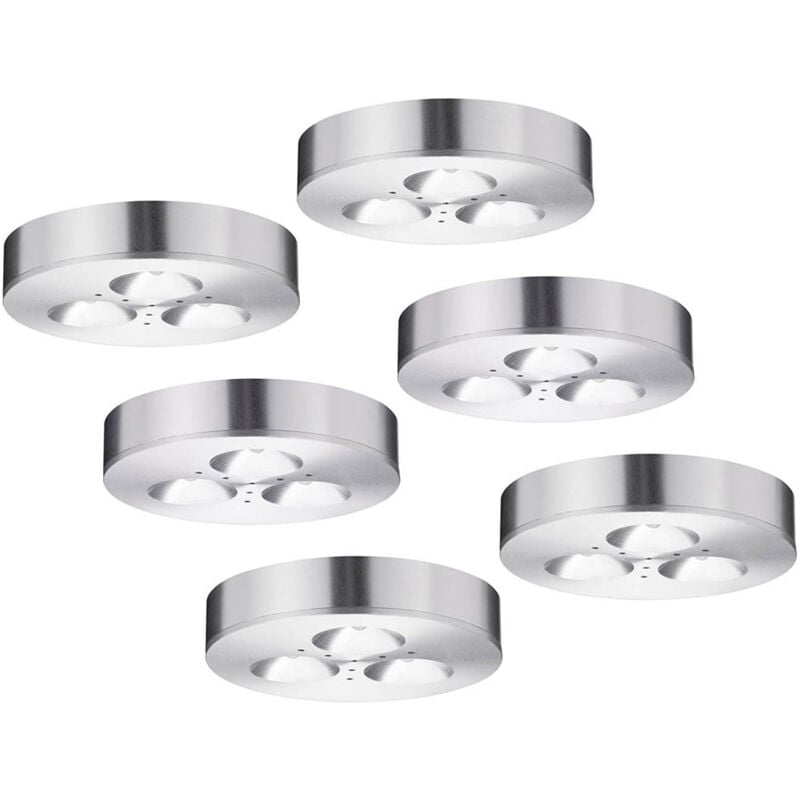 foto del prodotto etc shop set di 6 faretti da incasso a led per mobili da lavoro, armadio, plafoniere in alluminio spazzolato