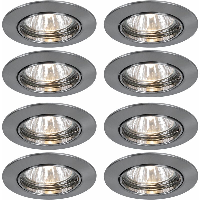 foto del prodotto etc shop set di 8 faretti da incasso faretti alu illuminazione sala da pranzo girevole argento