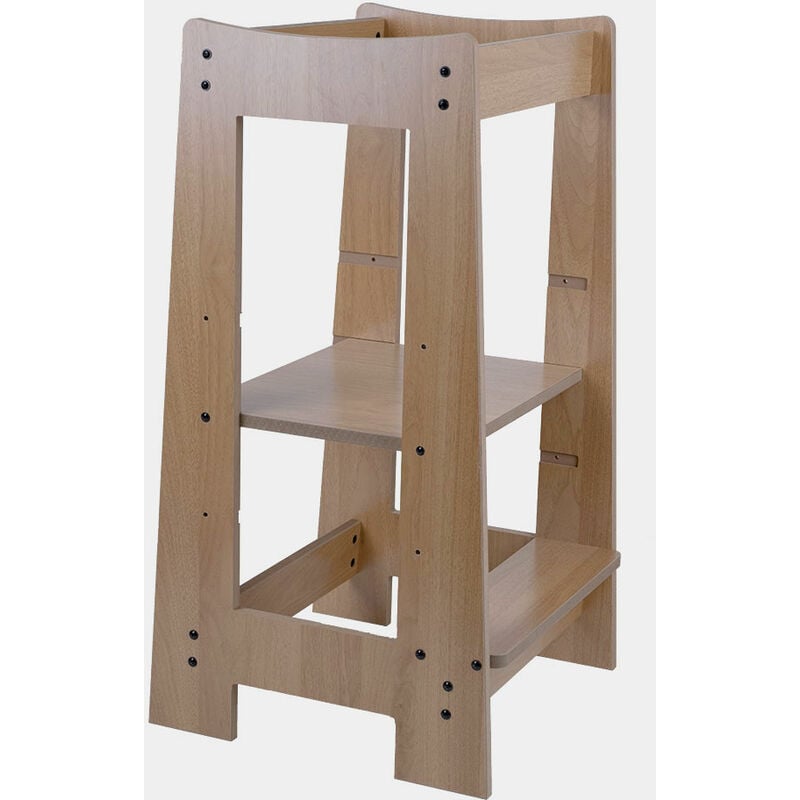 foto del prodotto etc shop torre didattica aiuto in cucina per bambini sgabello in legno per bambini sgabello a 3 livelli regolabile in altezza, facile da pulire,