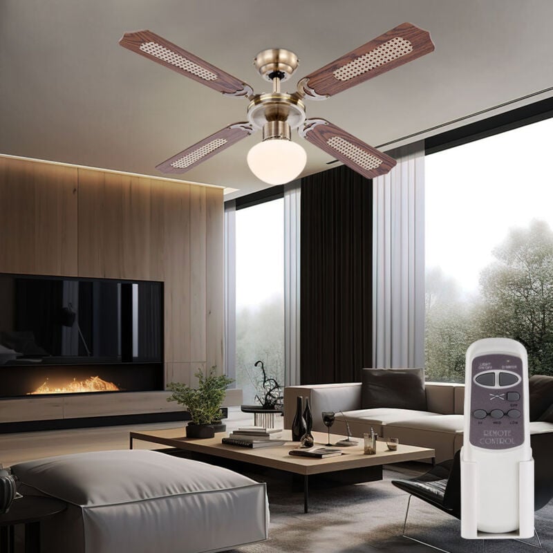 foto del prodotto etc shop ventilatore da soffitto con interruttore a tirante lampada ventilatore da soffitto ventilatore a 3 velocit con telecomando plafoniera,