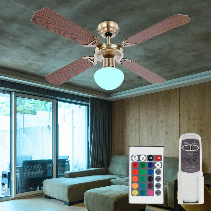 foto del prodotto etc shop ventilatore da soffitto con interruttore a tirante lampada ventilatore da soffitto ventilatore a 3 velocit con telecomando plafoniera,