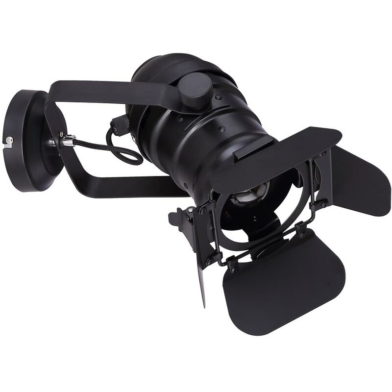 foto del prodotto etc shop vintage lampada da parete lampada frontale faretto nero mobile in un set che include lampadine a led