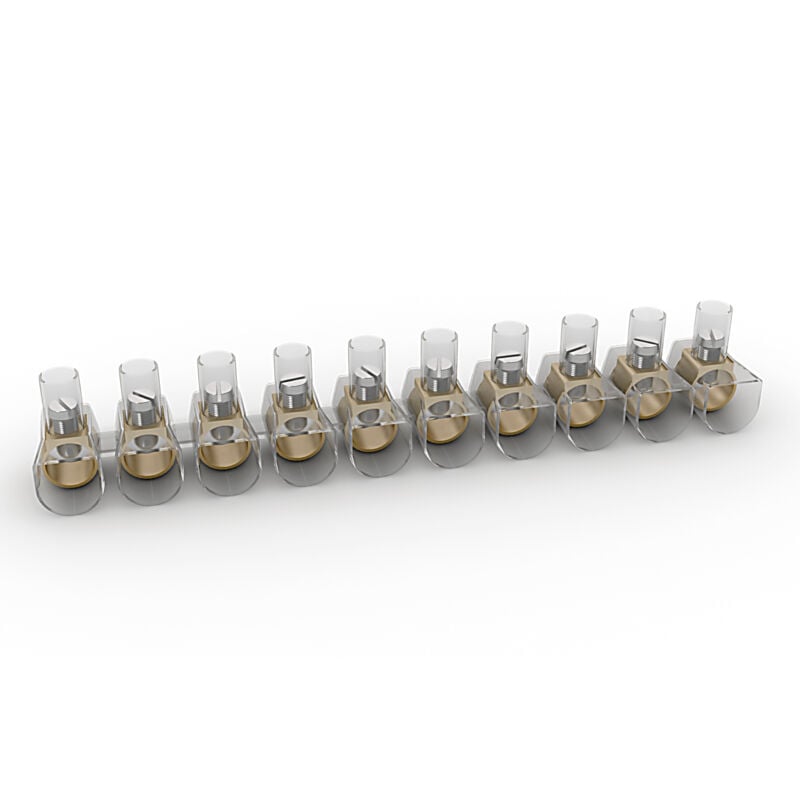 foto del prodotto etelec confezione lotto 100 pezzi morsetti stecche morsetto trasparente isolante serraggio vite per cavi elettrici fino a 10 mm