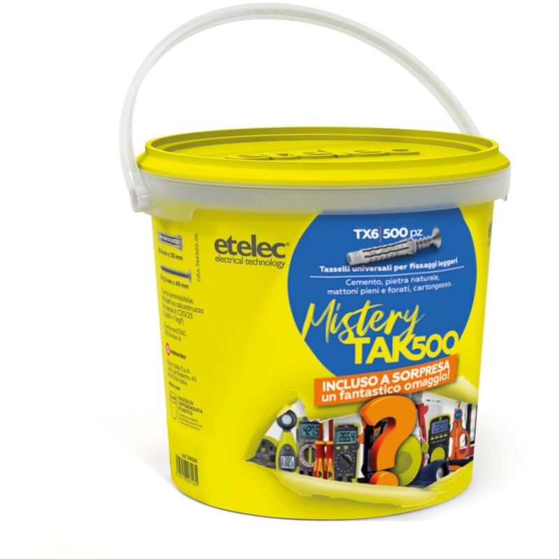 foto del prodotto etelec tassello in nylon 6x30mm vite tx6 fusto 500 pz cod. tak500 