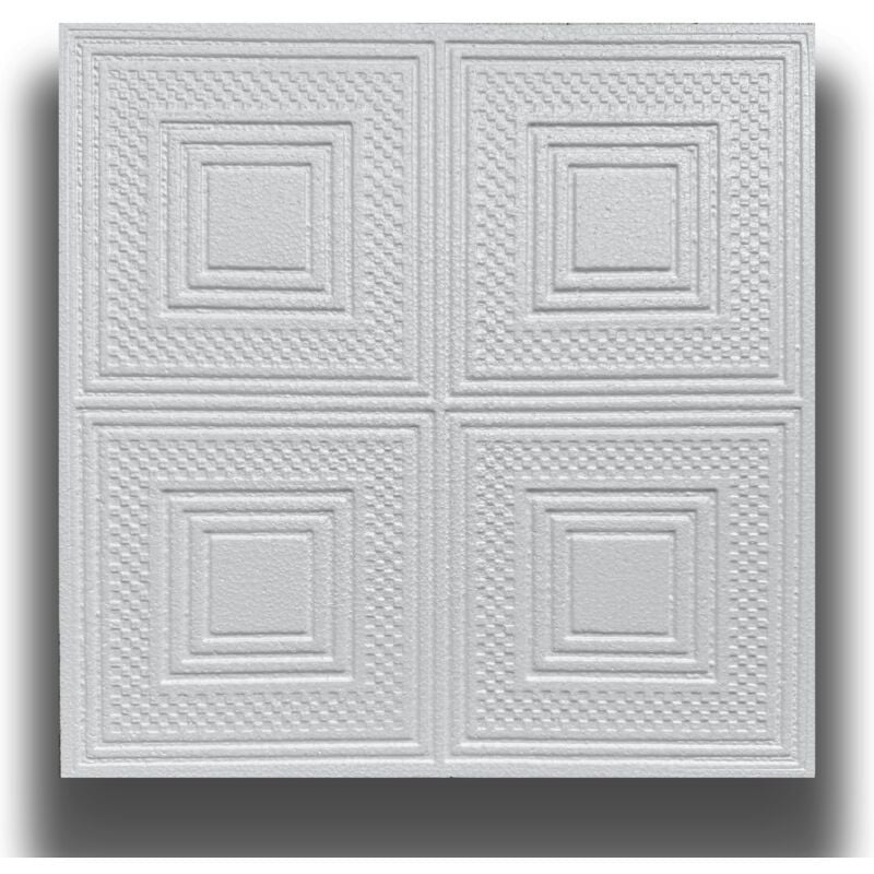 foto del prodotto eternal parquet 10 o 20mq 40 oppure 80 pezzi di pannello decorativo a soffitto in polistirene compatto 50x50cm spess. 1cm evora pacco da 10