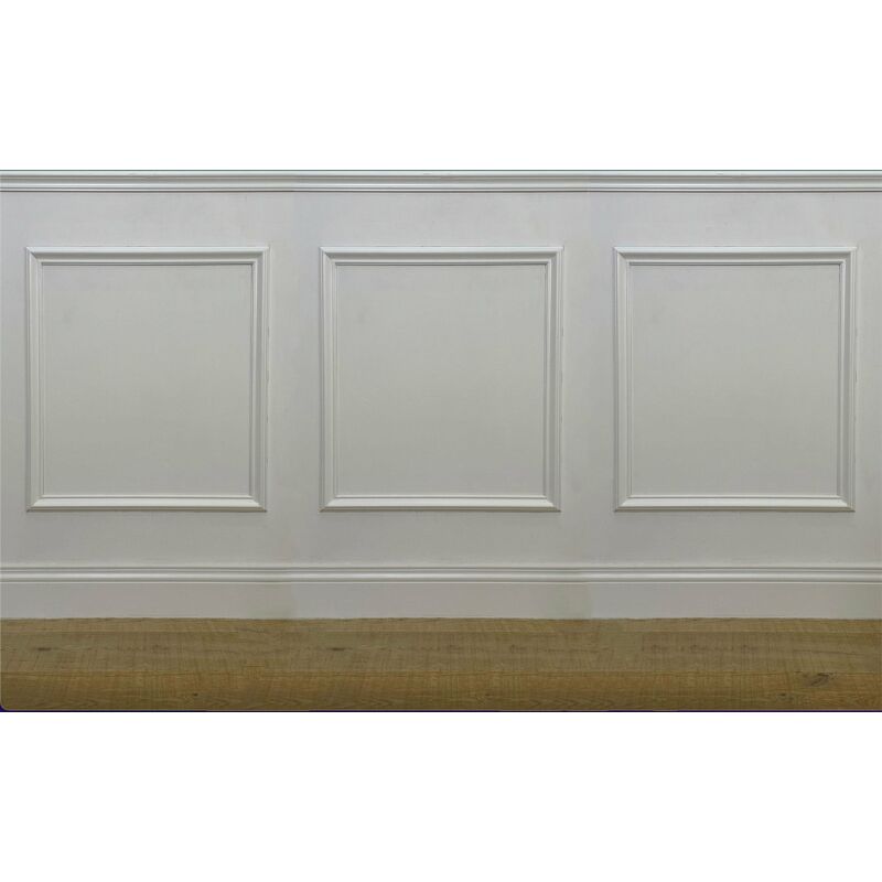 foto del prodotto eternal parquet 2 metri lineari di boiserie in legno massiccio di ayous laccato bianco tutto incluso 200lx100hcm 