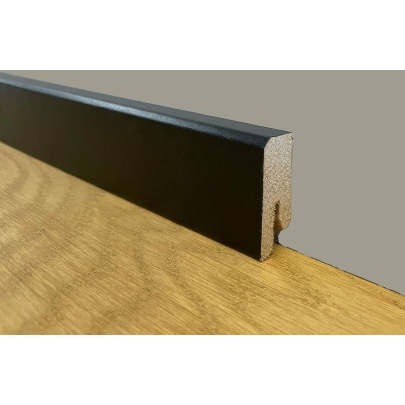 foto del prodotto eternal parquet - 96ml di battiscopa zoccolino squadrato basso in fibra di legno 40x15 nero