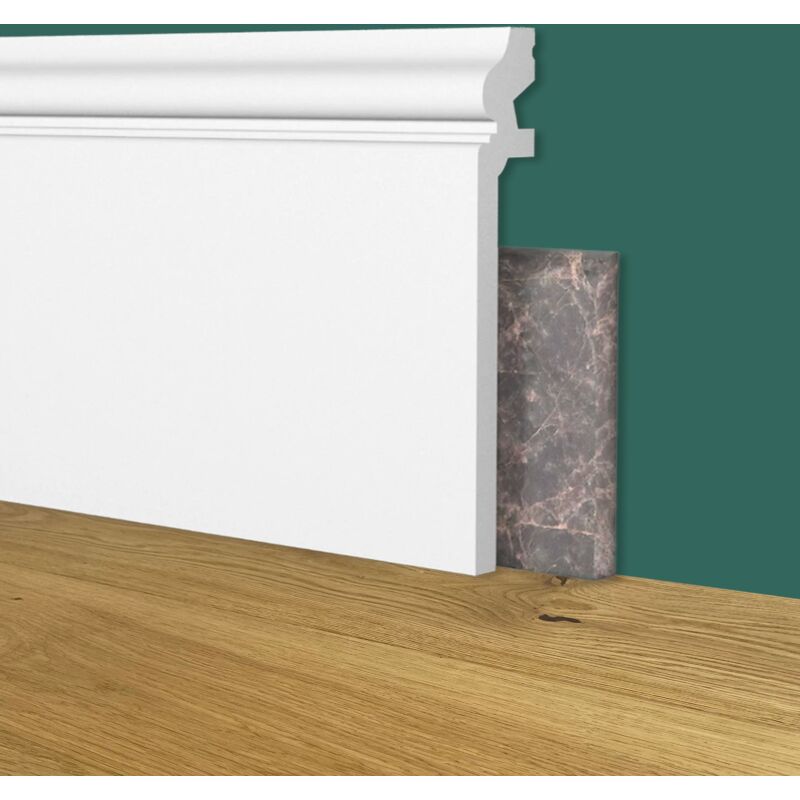 foto del prodotto eternal parquet battiscopa coprimarmo ducale alto bianco 138x22x2000mm in polimeri polistrutturato