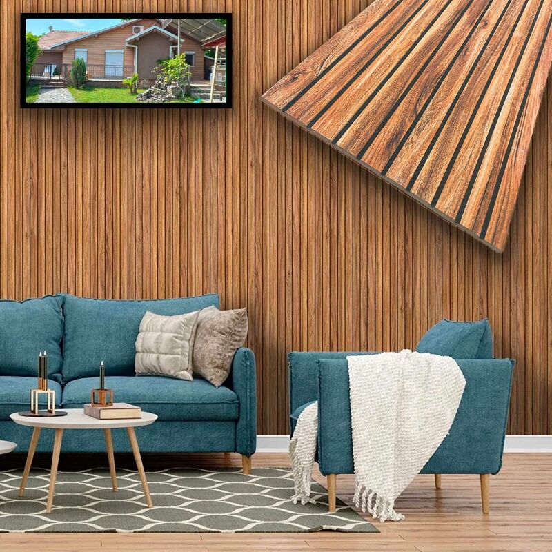 foto del prodotto eternal parquet cappotto esterno interno isolante in styrofoam 3d da 2cm con sabbiatura e malta millerighe rovere scuro