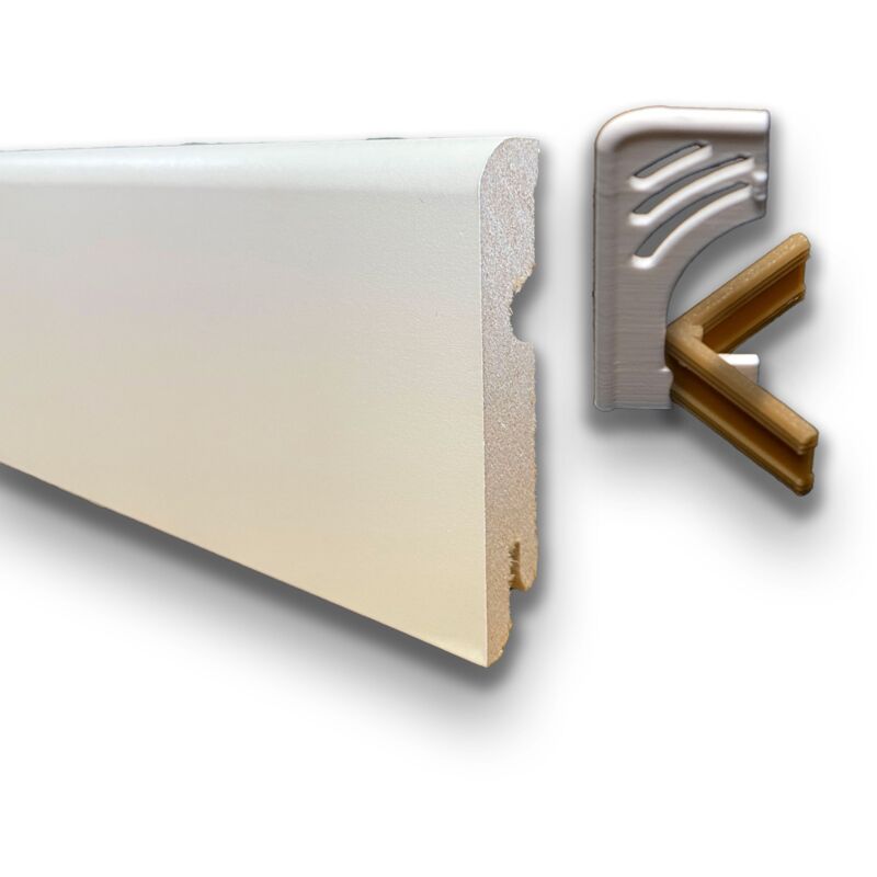 foto del prodotto eternal parquet kit n.5 proteggiangoli esterni coordinati ai nostri battiscopa in fibra di legno bianchi bc 80x15 fibra di legno sku 6087 bianco