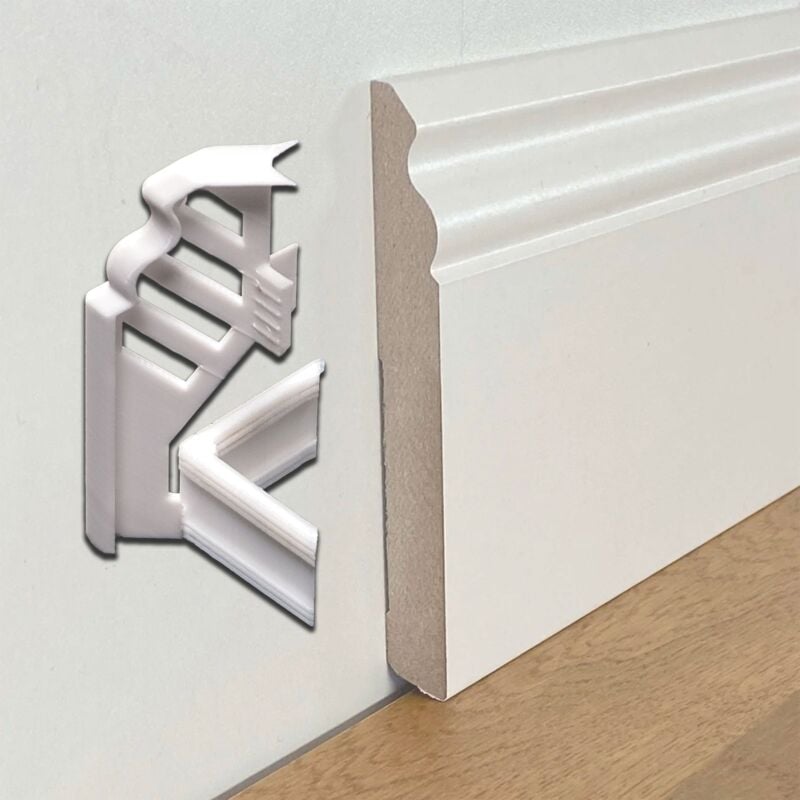 foto del prodotto eternal parquet kit n.5 proteggiangoli esterni coordinati ai nostri battiscopa in fibra di legno bianchi ducale 120x15 fibra di legno sku 6077