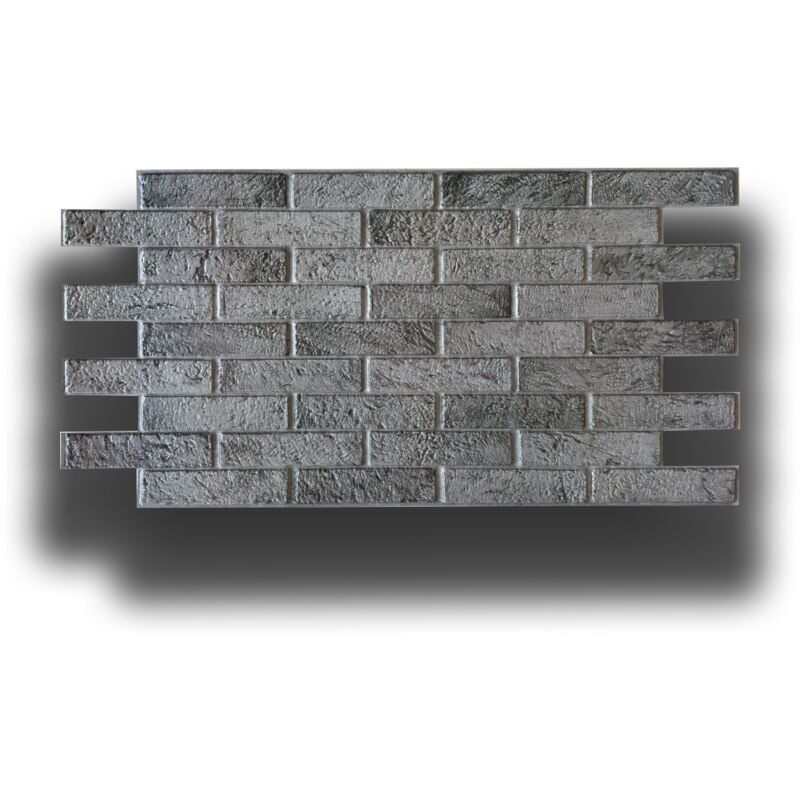 foto del prodotto eternal parquet pacchi da 10 o 20 pannelli 3d rivestimento a parete in pvc effetto mattoni grigi usurati 96x48cm realistici, isolanti pacco da 10