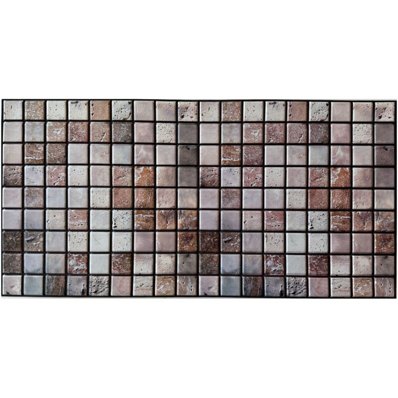 foto del prodotto eternal parquet pannelli 3d rivestimento a parete in pvc effetto mosaico pietra 96x48cm realistici, isolanti, idrorepellenti.