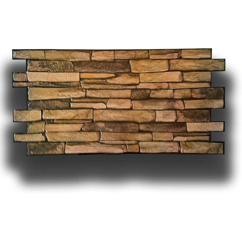 foto del prodotto eternal parquet pannelli 3d rivestimento a parete in pvc effetto pietra calda mista 96x48cm realistici, isolanti, idrorepellenti.