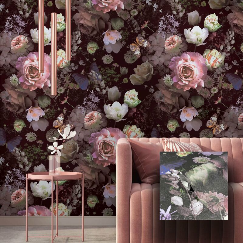 foto del prodotto eternal parquet pannello 159x270cm di carta da parati tnt a modulo raccordabile continuativo voyager rose