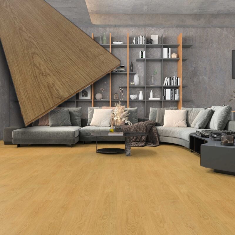 foto del prodotto eternal parquet pavimento in laminato 7mm click spazzolato golden oak 197x1205 10 anni garanzia