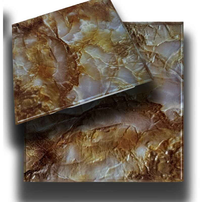 foto del prodotto eternal parquet piastrelle 3d a rilievo autoadesive in pvc 30x30cm pietra, mattoni, marmo. idrorepellenti pietra marmorea 30x30cm
