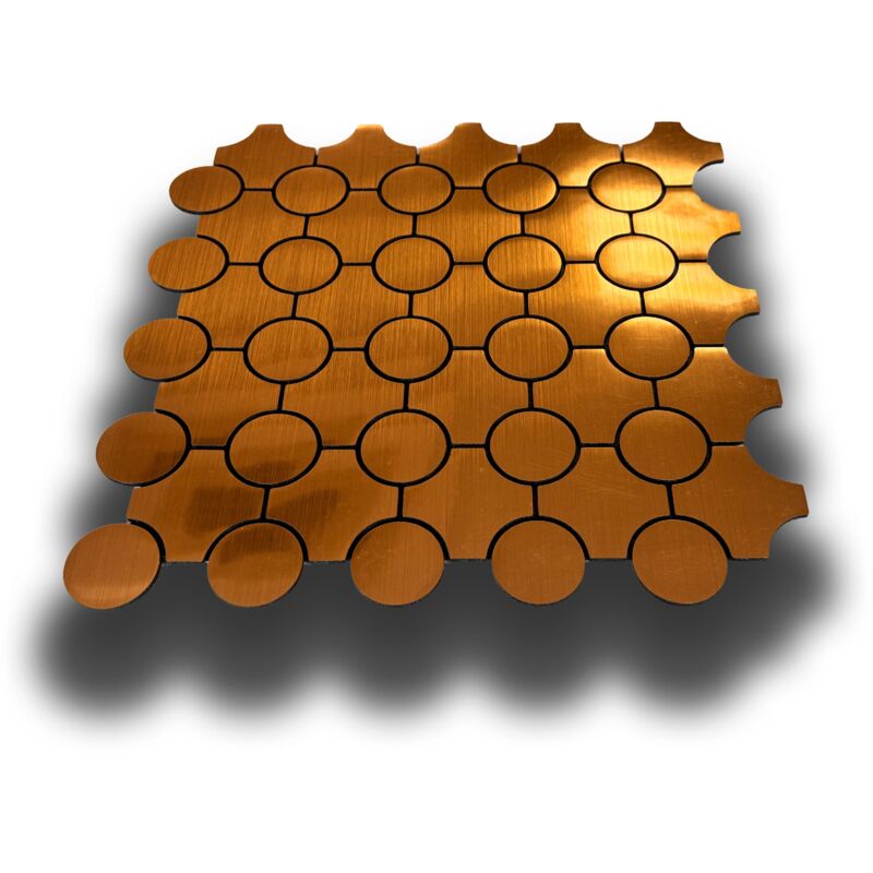 foto del prodotto eternal parquet - piastrelle 3d autoadesive in pet acustiche e isolanti 30x30cm 4mm spessore cerchi oro