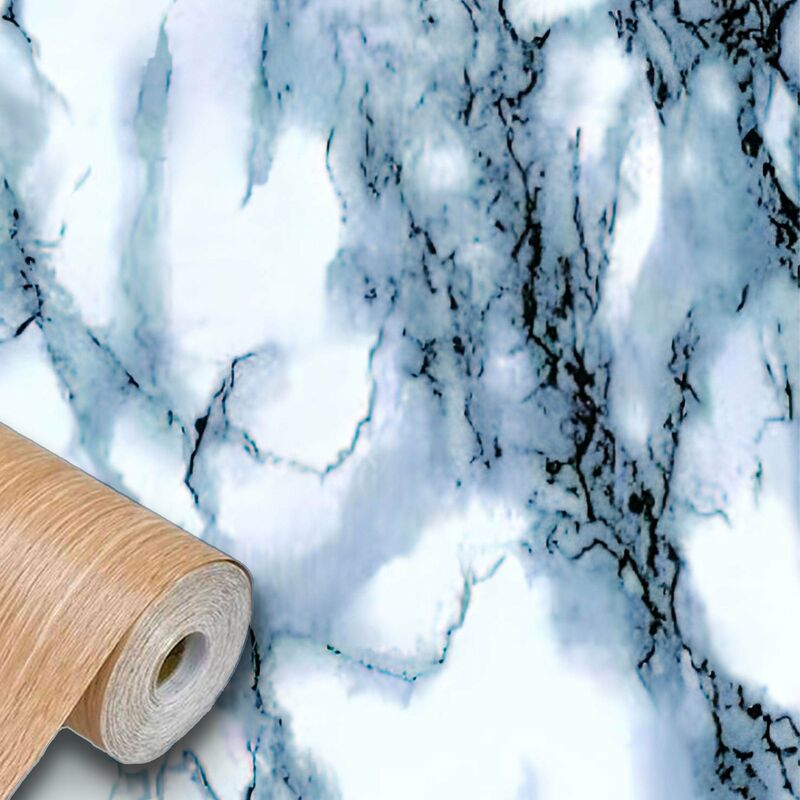 foto del prodotto eternal parquet rotolo 45cm x 15mt di pellicola adesiva effetto marmo grigio 3d hd per mura e mobili