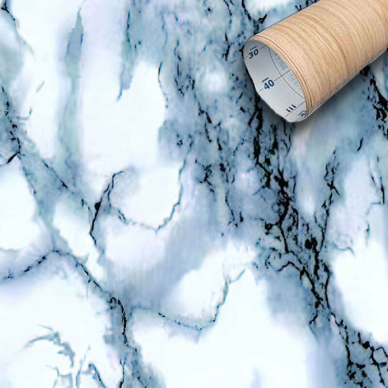 foto del prodotto eternal parquet rotolo 45cm x 2mt di pellicola adesiva effetto marmo grigio 3d hd per mura e mobili
