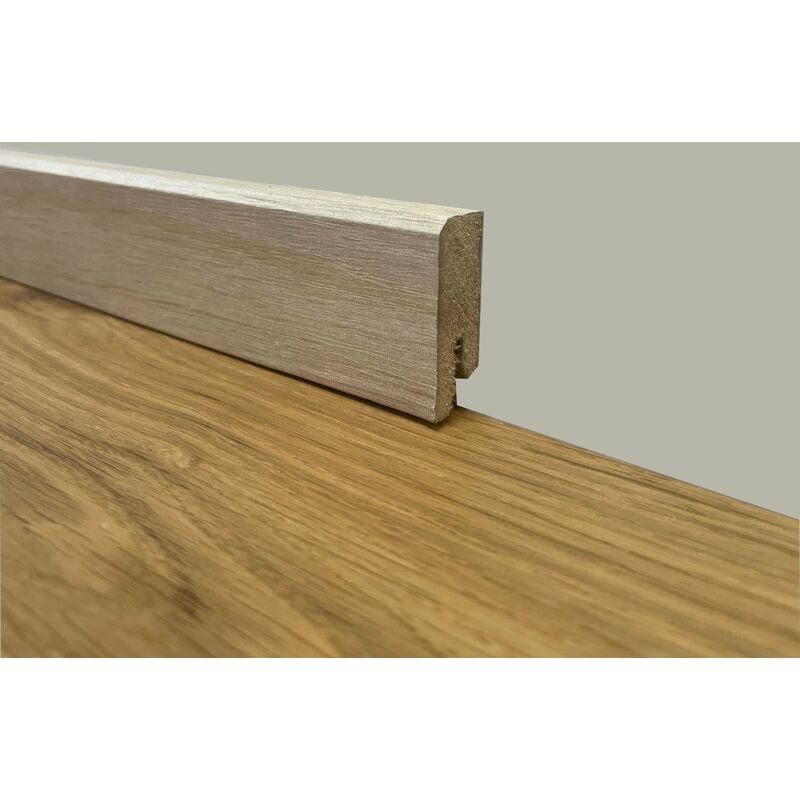 foto del prodotto eternal parquet super promo battiscopa zoccolino squadrato basso in fibra di legno 40x15 sbiancato