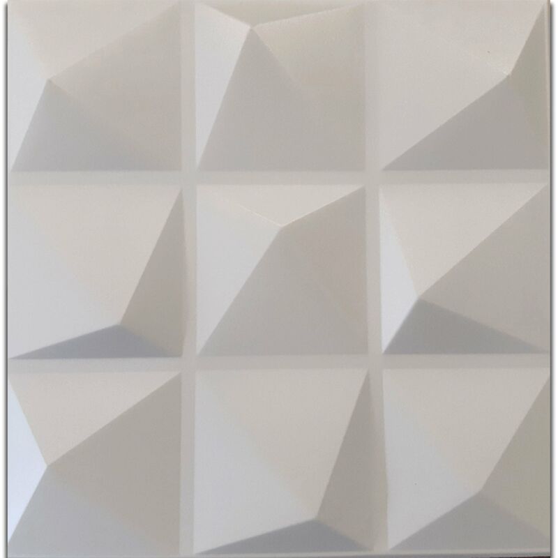 foto del prodotto eternalparquet 10 20mq di pannelli in xps polistirene compatto 3d a soffitto o parete 50x50x2cm bianchi 4 modelli 10mq di piramidi